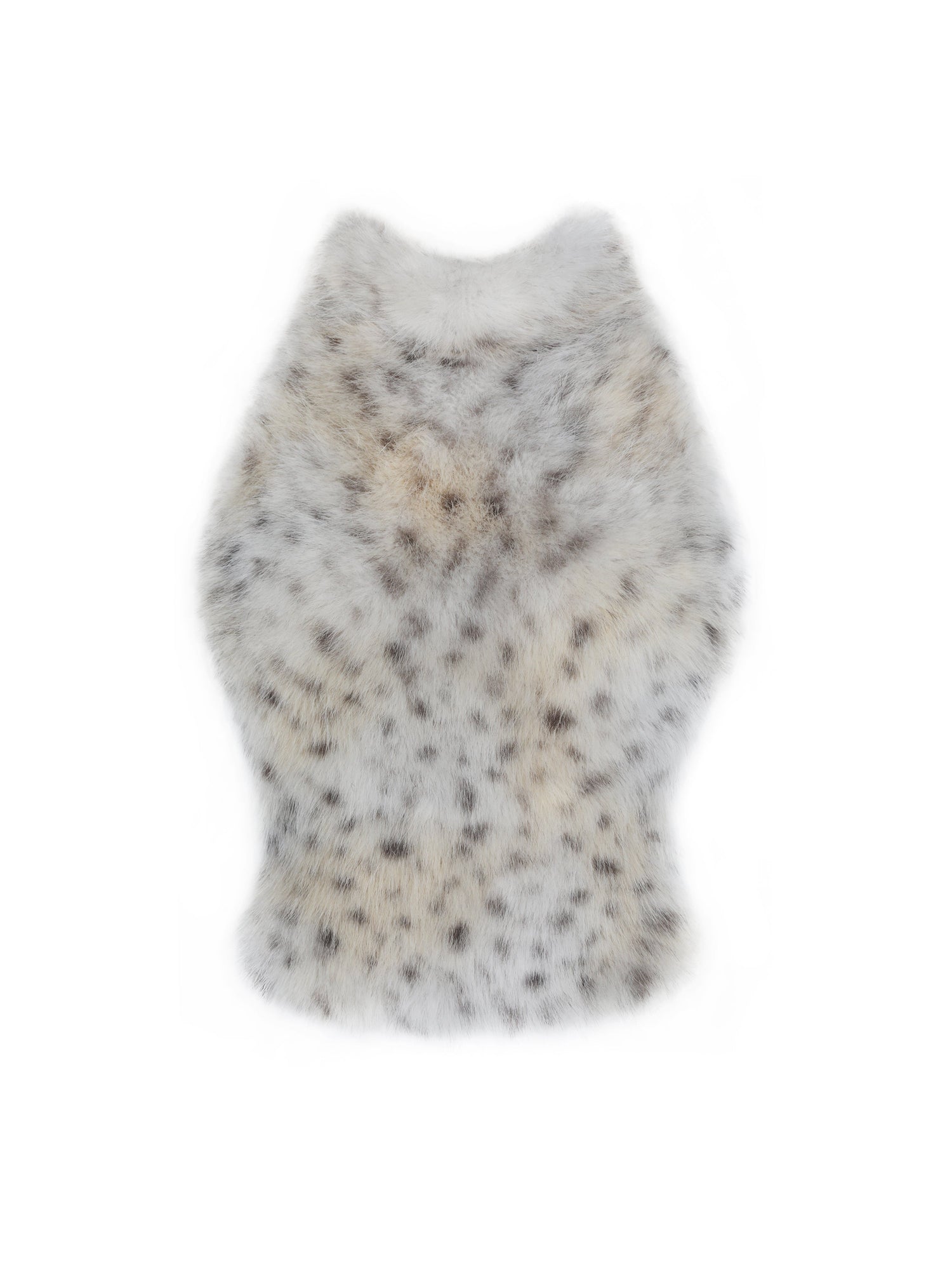 Sasha Cheetah Backless Contoured Fur Halter Top | Tan