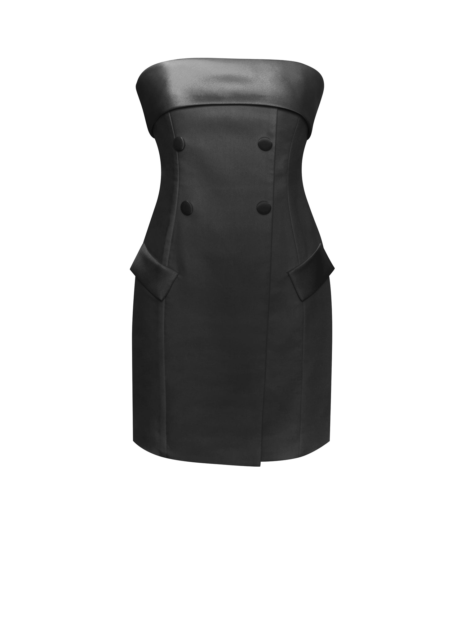 Dalilah Double Breast Mini Dress | Black