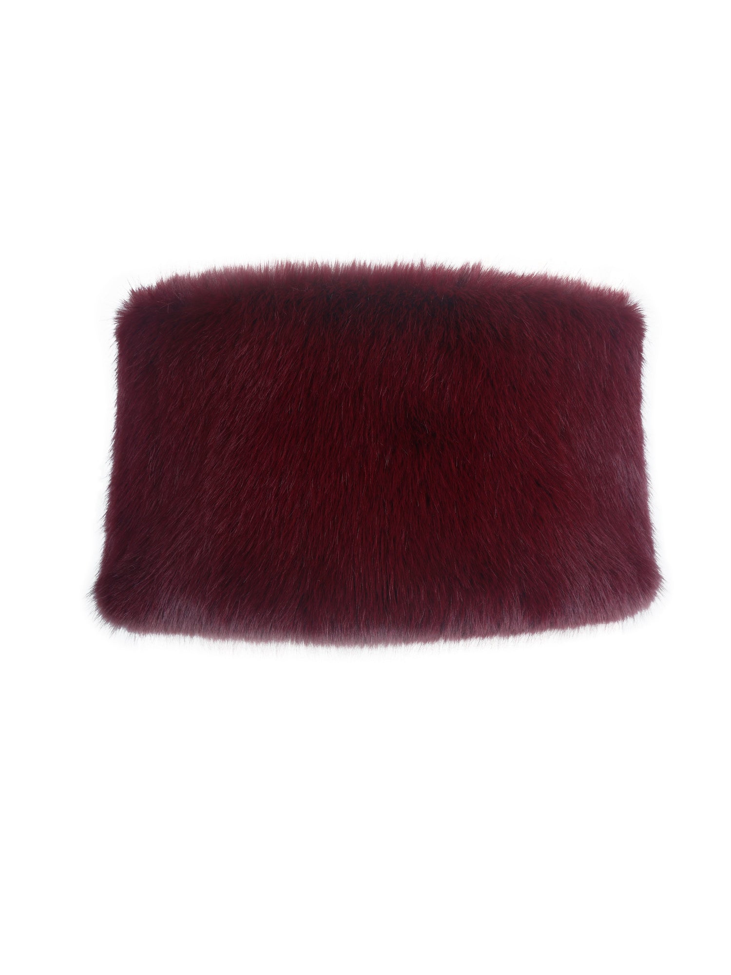 Darla Faux Fur Off-Shoulder Cropped Top | Burgundy