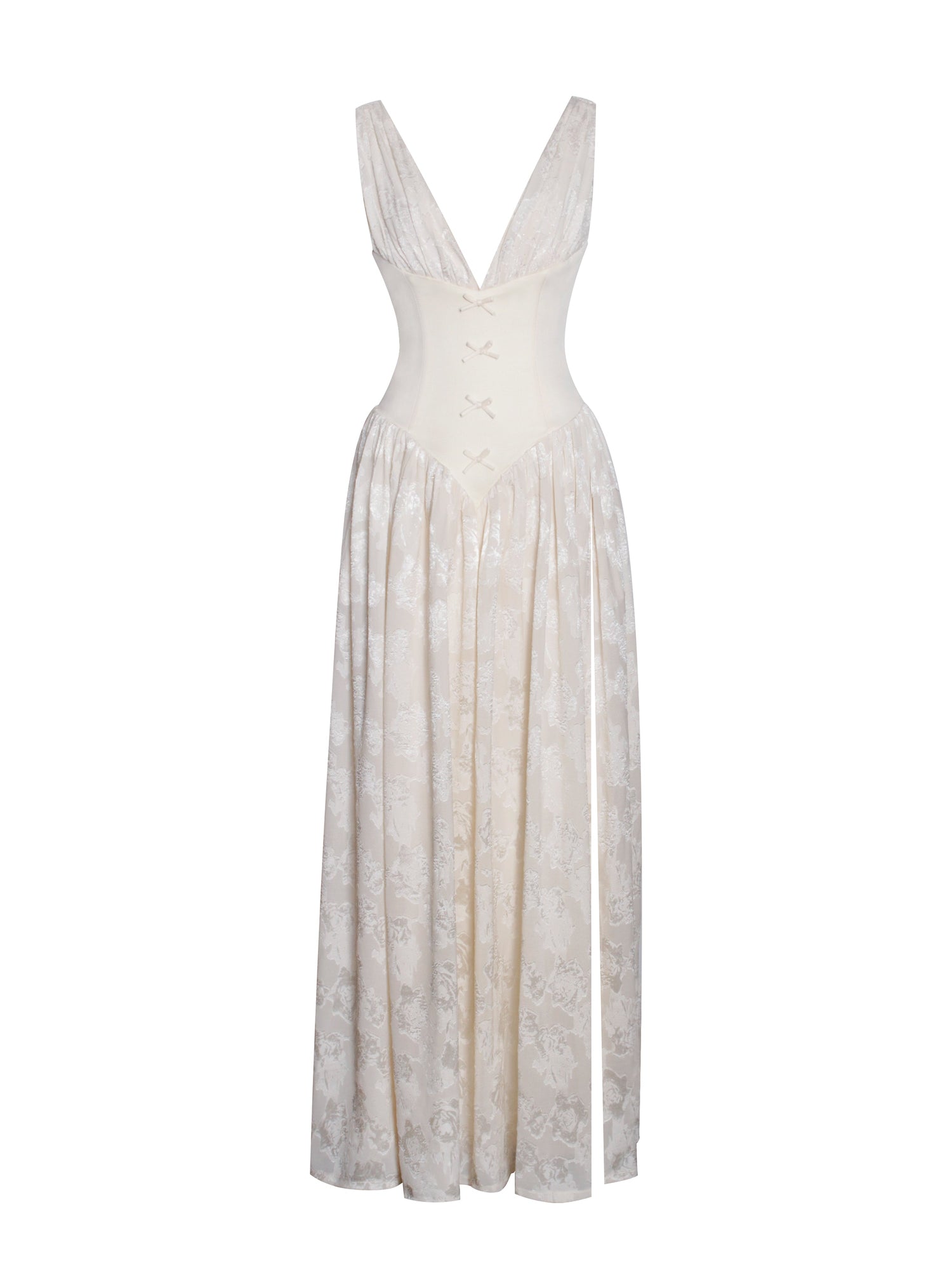 Sabrina High Slit Jacquard Maxi Dress | Butter Yellow