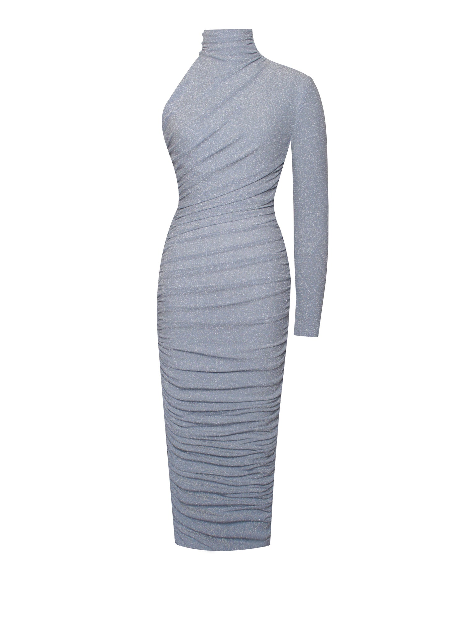 Peyton One Sleeve Ruched Pencil Dress | Light Blue