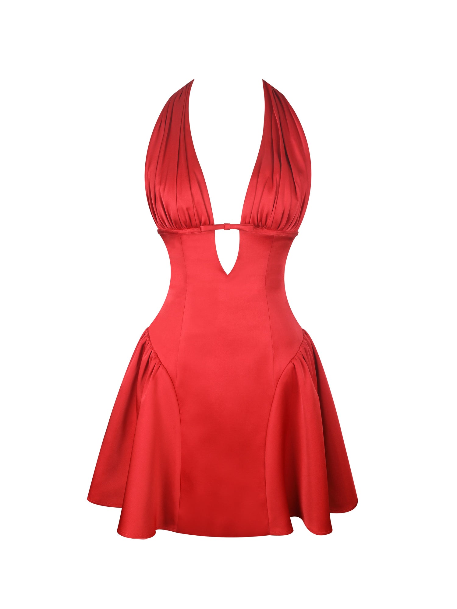 Peyton Plunging Halter Keyhole Mini Dress | Ruby