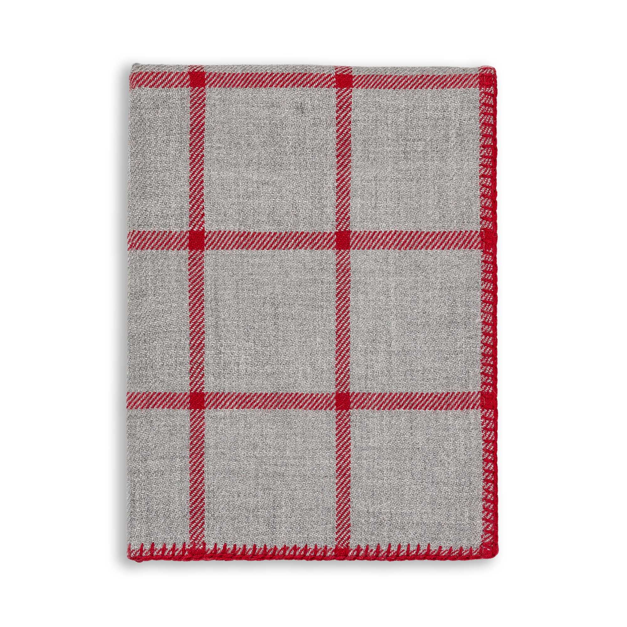 Graydon Throw | Light Grey / Scarlet
