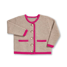 Salzburg Cardigan | Sand/Hot Pink