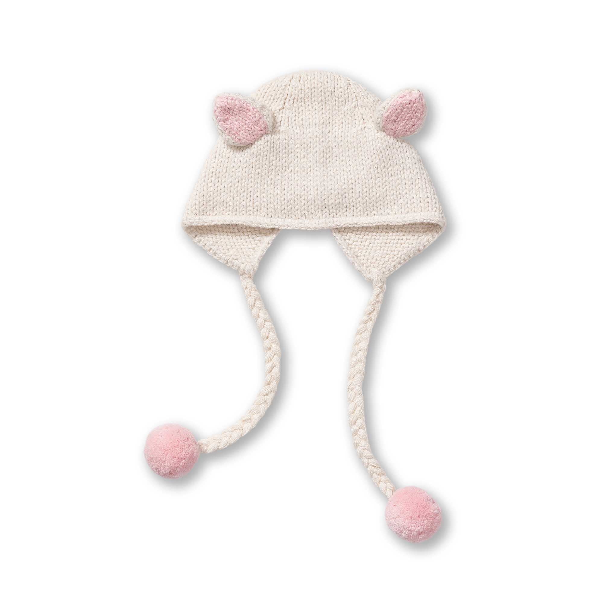 Kids | Bunny Hat | Ivory / Pink Powder