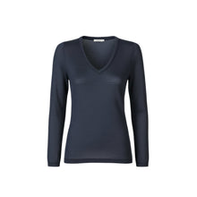 V Neck Sweater | Navy Melange