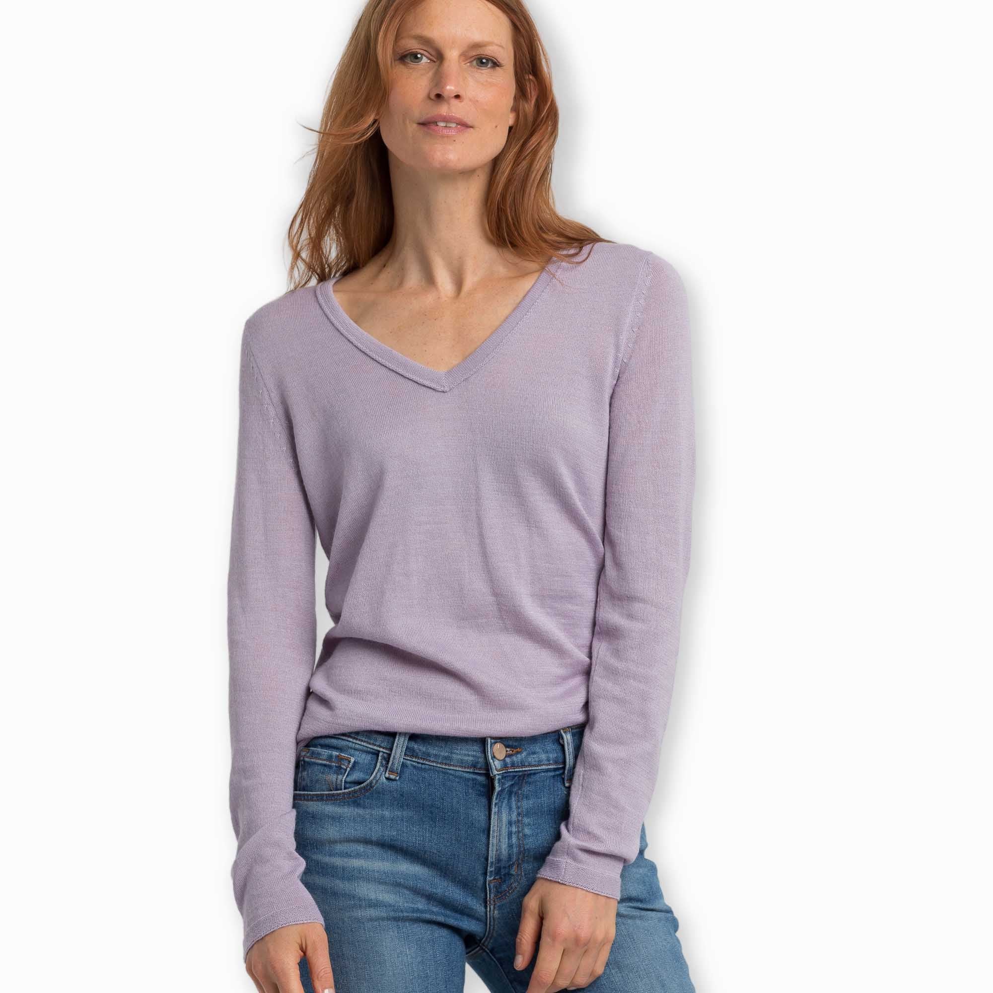 V Neck Sweater | Lavender