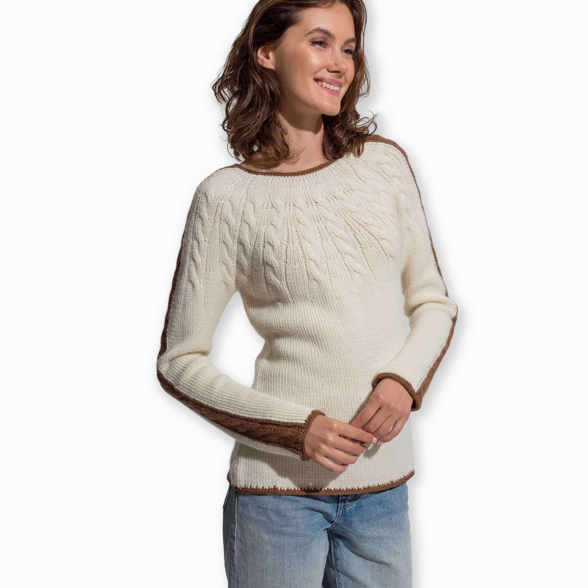 Women | Twiggy Sweater | Ivory / Cognac