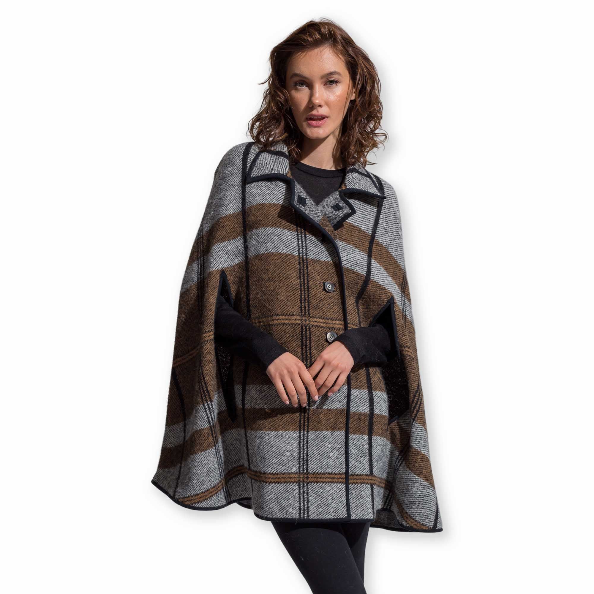 Audrey Cape | Cognac/Black
