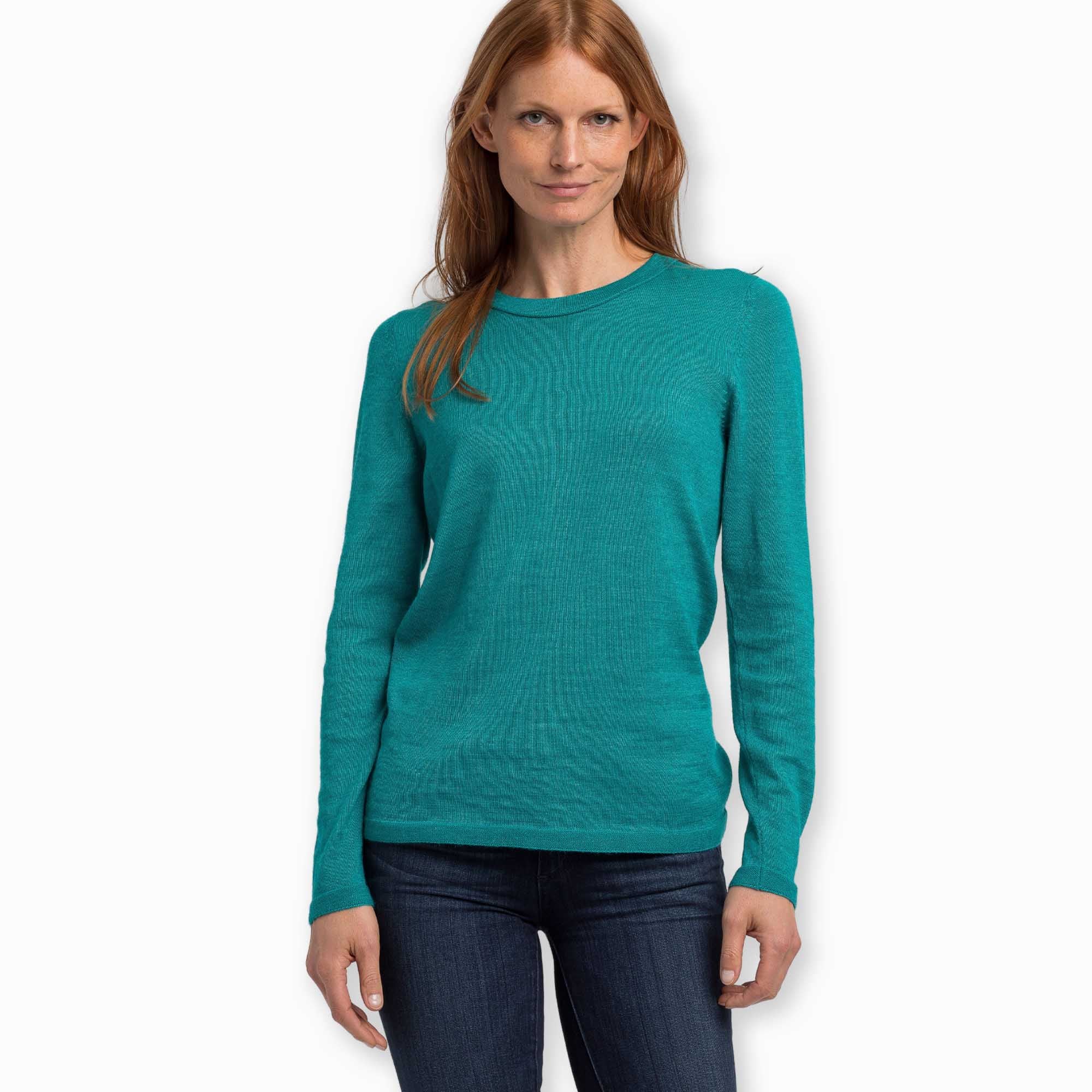Crew Neck Sweater for Women | Turquoise