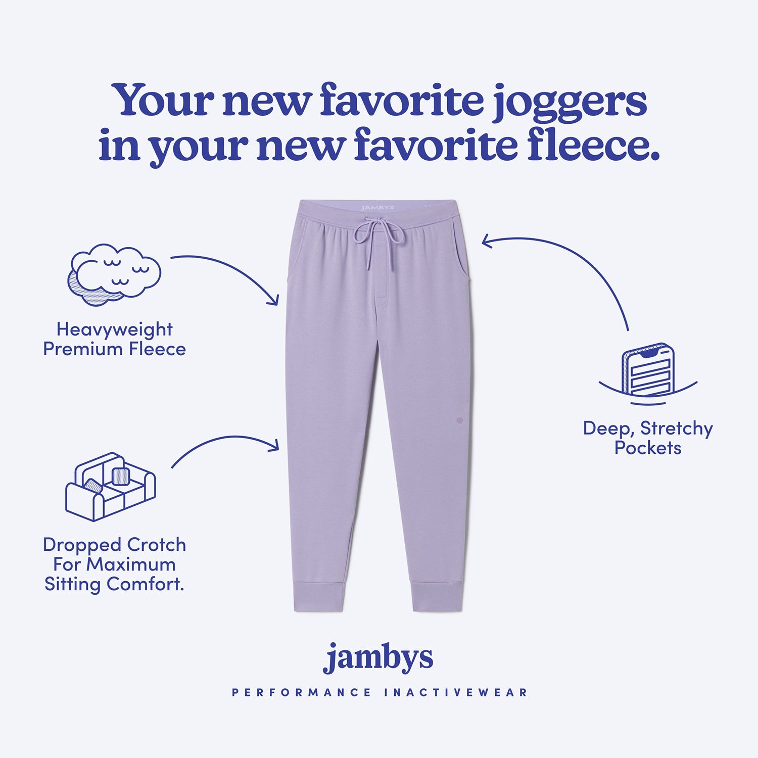 Chilluxe Brushed Fleece Joggers | Lavender