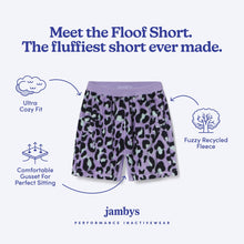 Sherpa Fleece Lounge Shorts | Lavender Leopard