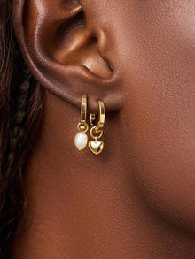 14K Gold Plated Pearl Cherub Heart Love Vday Bundle Earring Charms For Women Ana Luisa Lovestruck Starter Kit