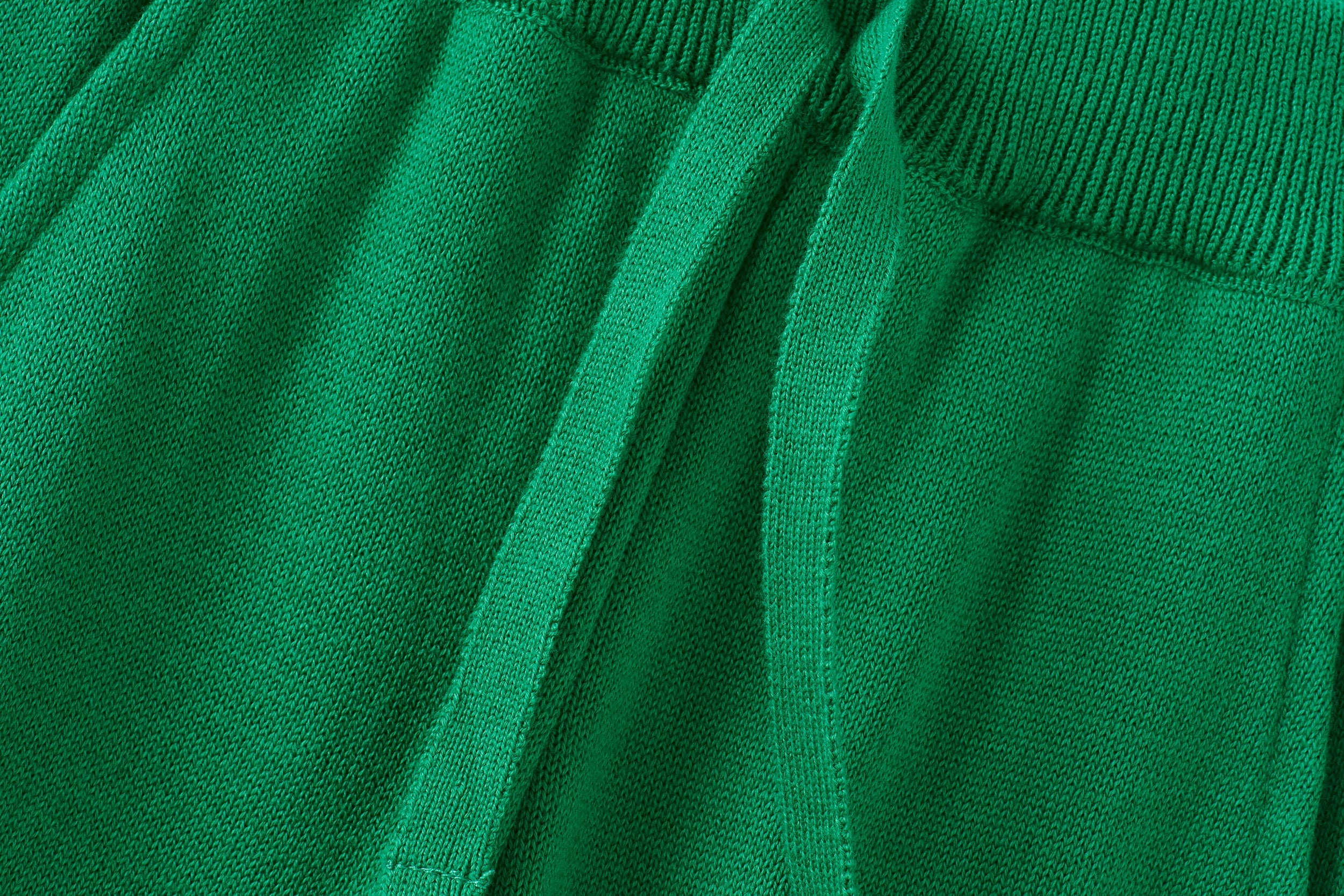 Organic Knit Wide Leg Trousers | Beech Tree Green