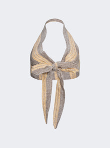 Women | Lisa Marie Fernandez | Farrah Halter Top | Siena Natural Striped Chios Gauze