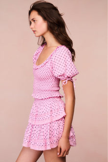 Molly Cotton Bow Puff Sleeve Top | Classic Pink