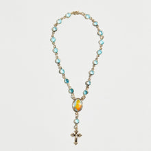 The Aqua Marine Rosary Anklet | 18Kt Gold Plated