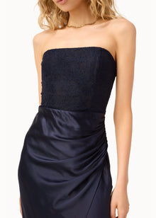 Echo Strapless Midi Dress | Navy