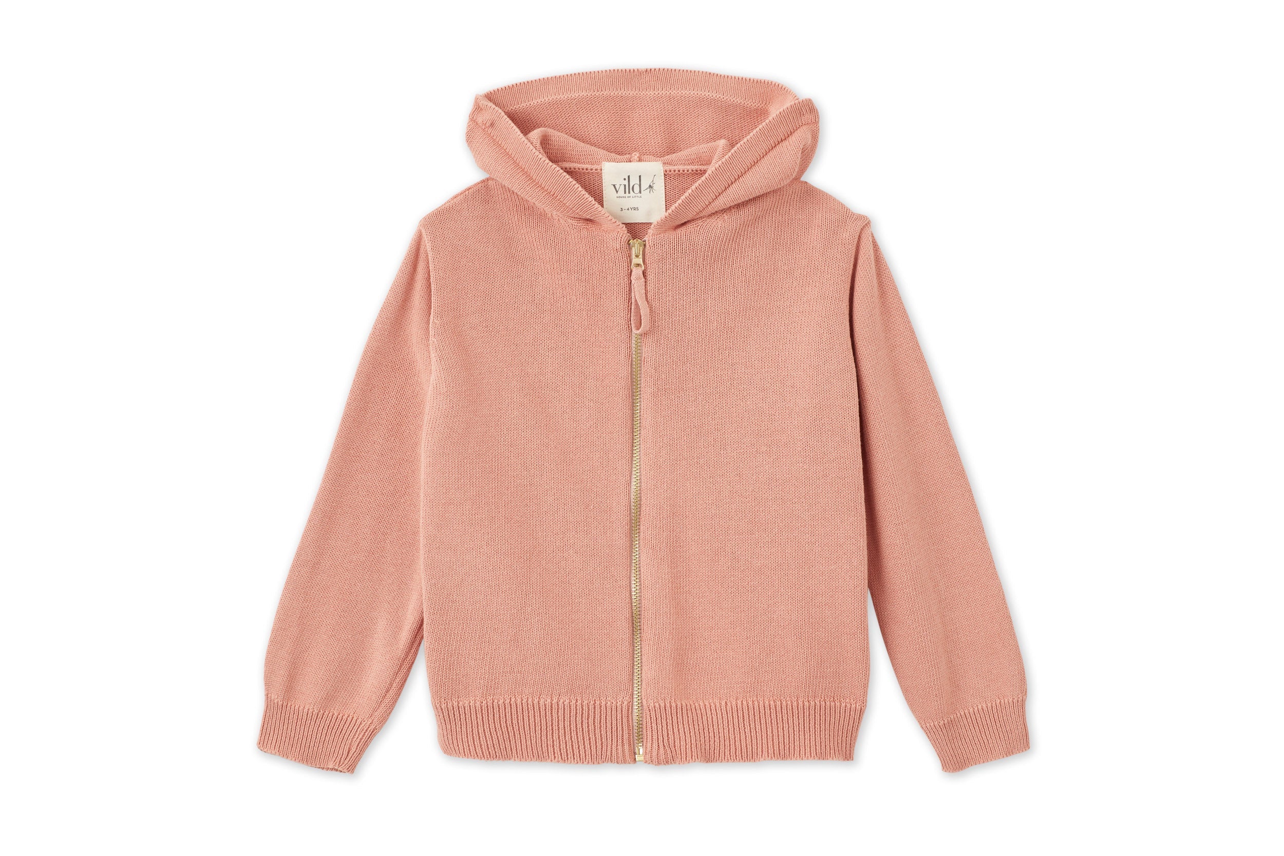 Organic Knit Cardigan | Pink Rust - Mineral Dye