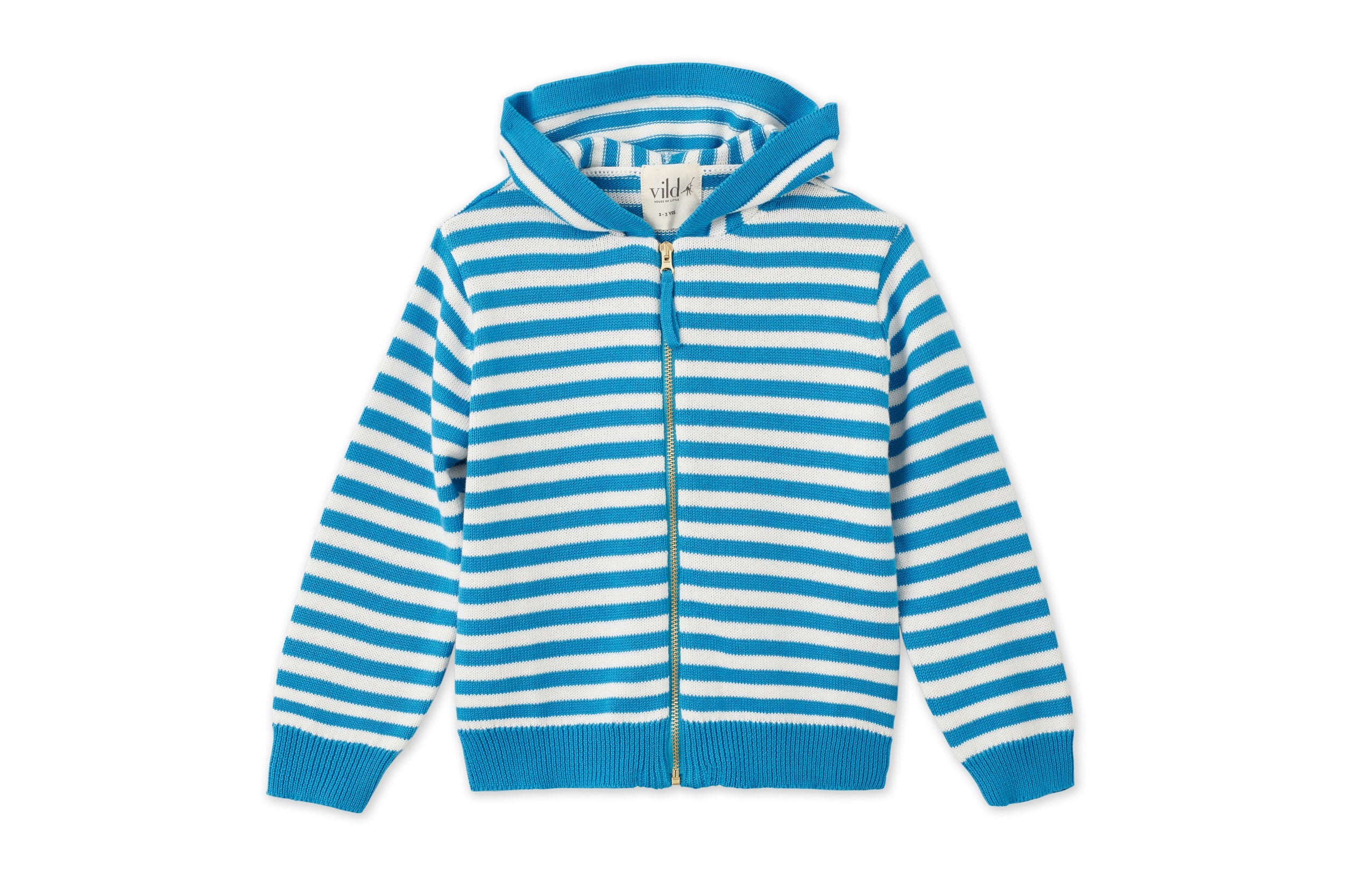 Organic Knit Cardigan | Blue Striped