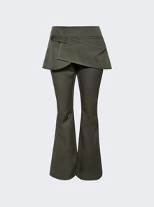 Women | Courrèges | Modular Overskirt Bootcut Pants | Camouflage Green