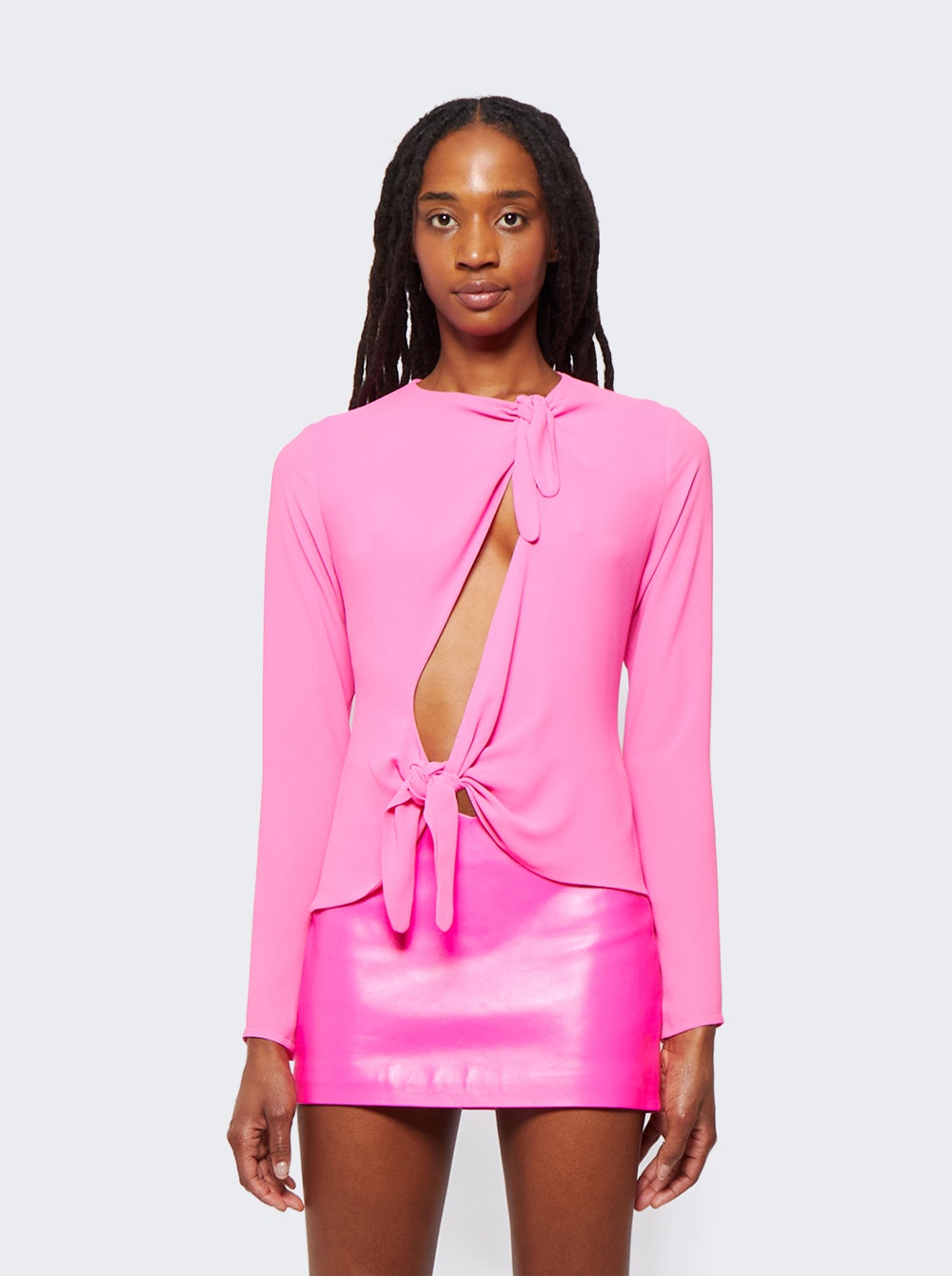 Women | The Attico | Zelda Blouse | Neon Fuchsia Pink
