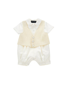 Boys | Satin Two-Piece Suit | Cream