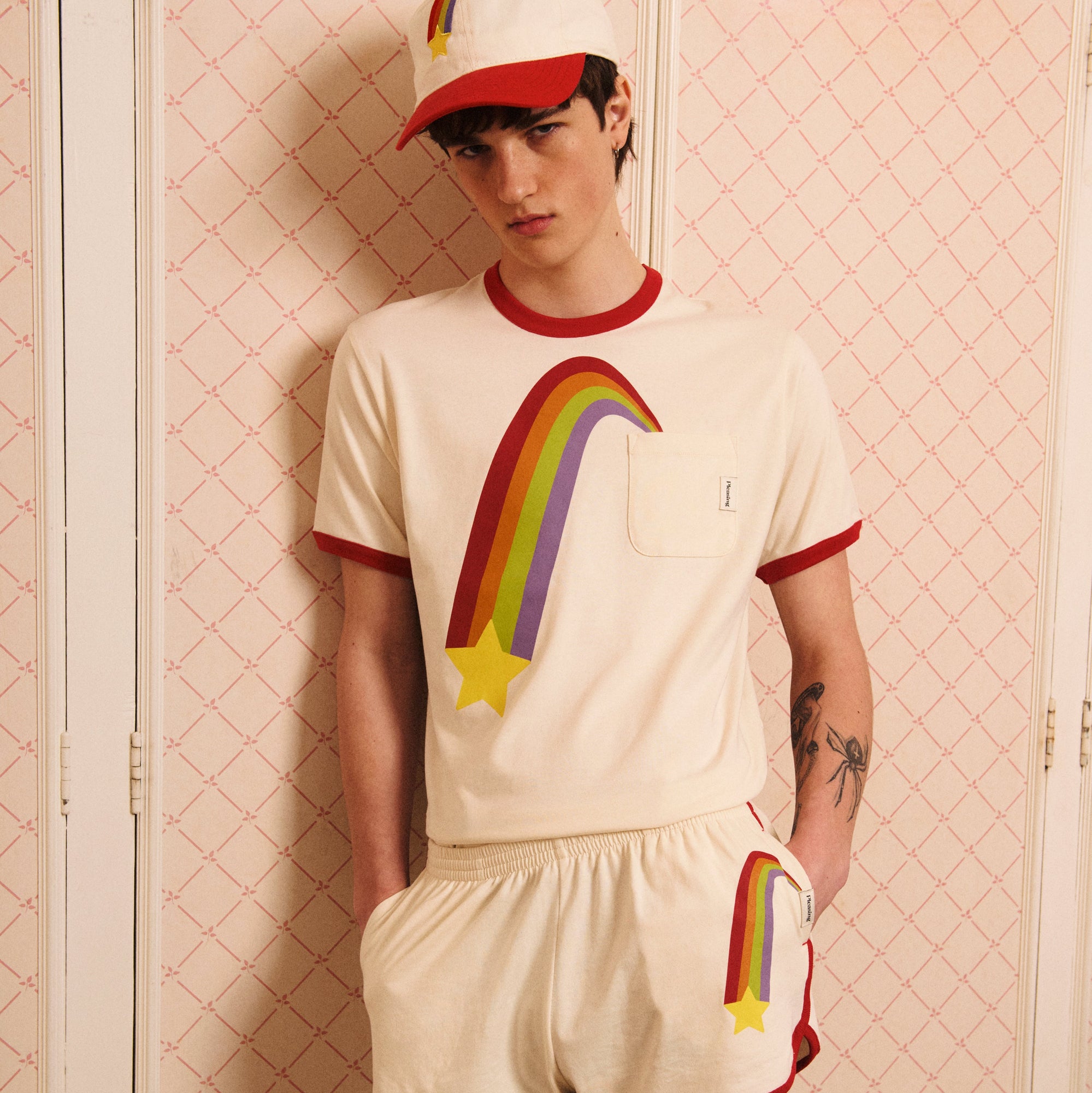 The Rainbow Ray Ringer Tee | Cherry Cloud