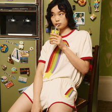 The Rainbow Ray Ringer Tee | Cherry Cloud