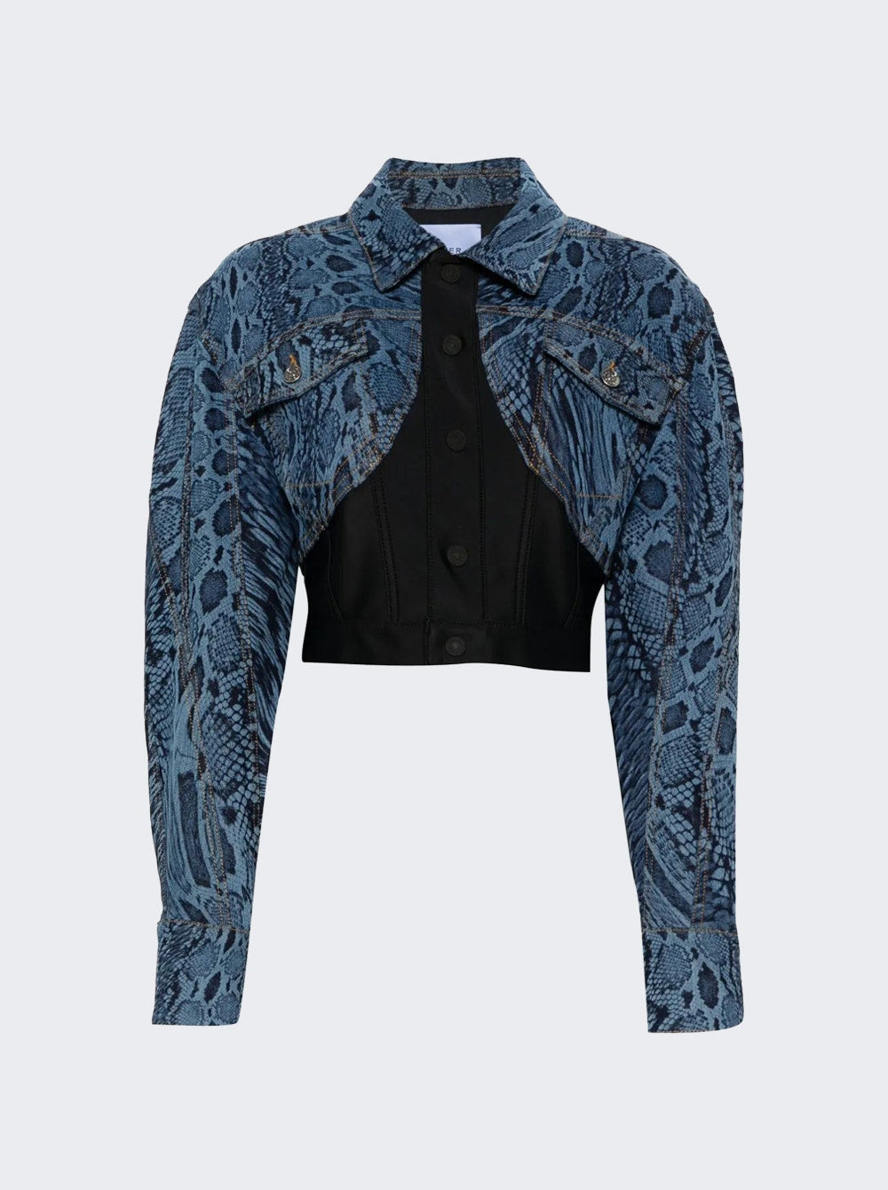 Women | Mugler | Snake Print Jacket | Medium Blue