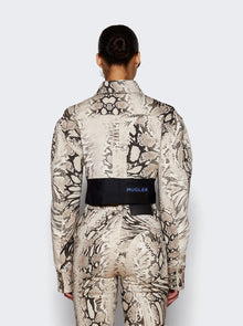 Women | Mugler | Cropped Panelled Jacket | Wrapped Snake Roccia