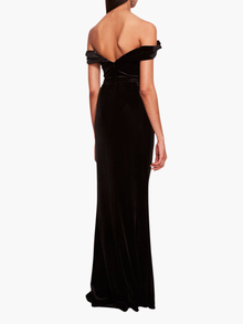 Velvet Plunging Gown | Black
