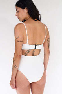 Boucle Hidden Underwire One Piece Suit | White