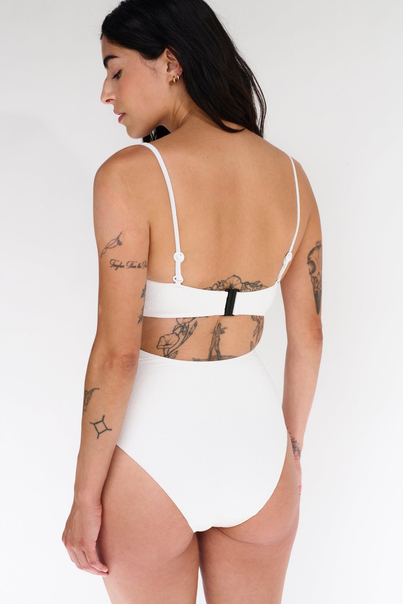 Boucle Hidden Underwire One Piece Suit | White