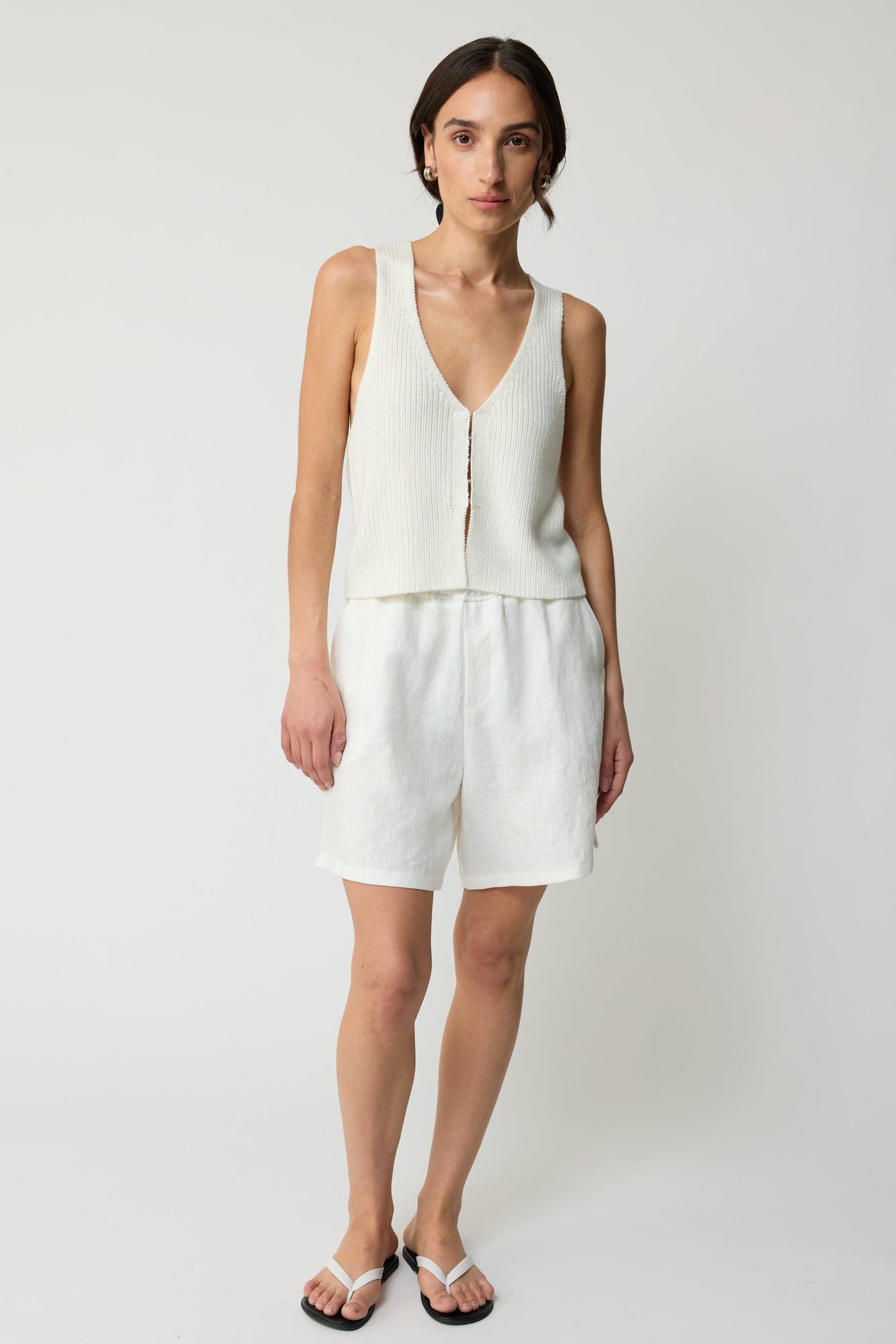 Knit V Neck Vest - Almina Concept 