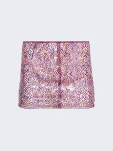Women | Christopher Esber | Sheer Handpainted Lace Mini Skirt | Wisteria