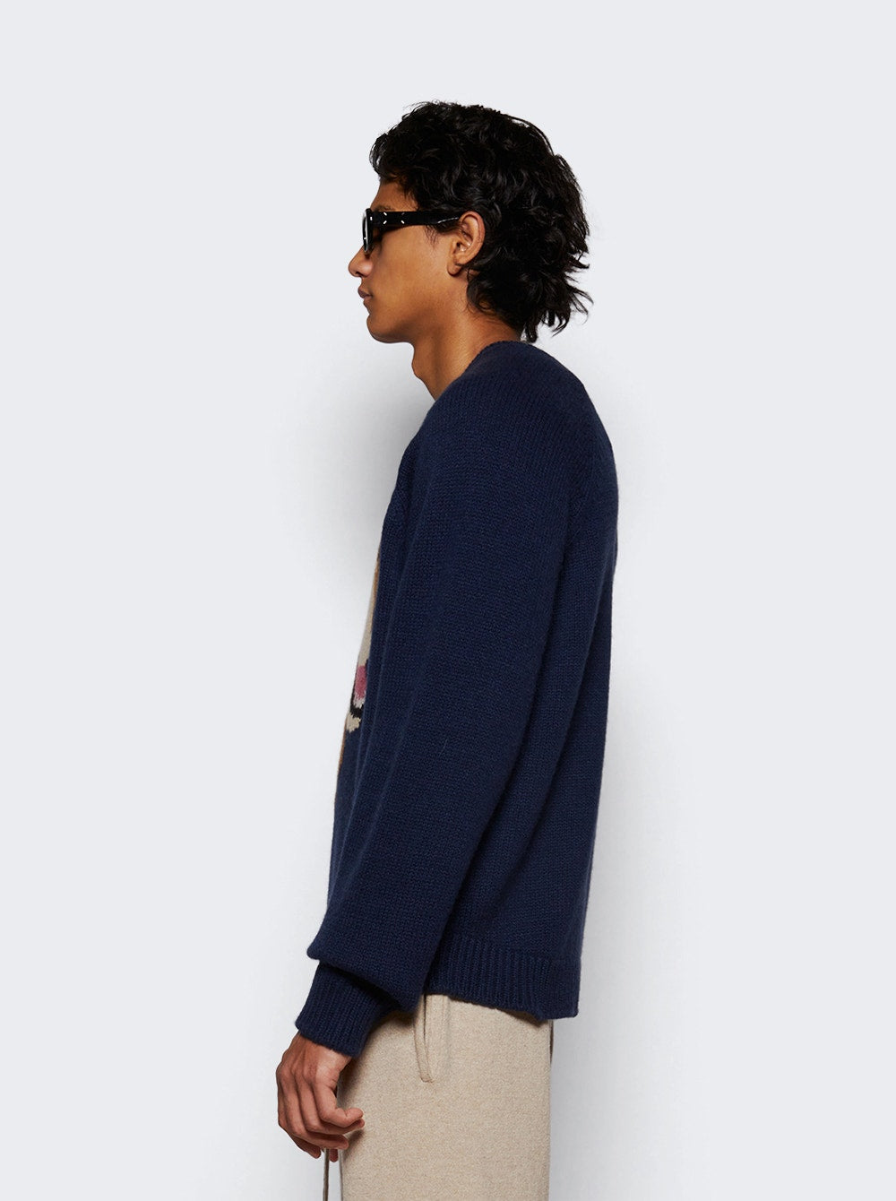 The Elder Statesman | Retriever Raglan Sweater | Navy