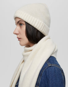 Womens | Cashmere Rib Scarf | Ivory