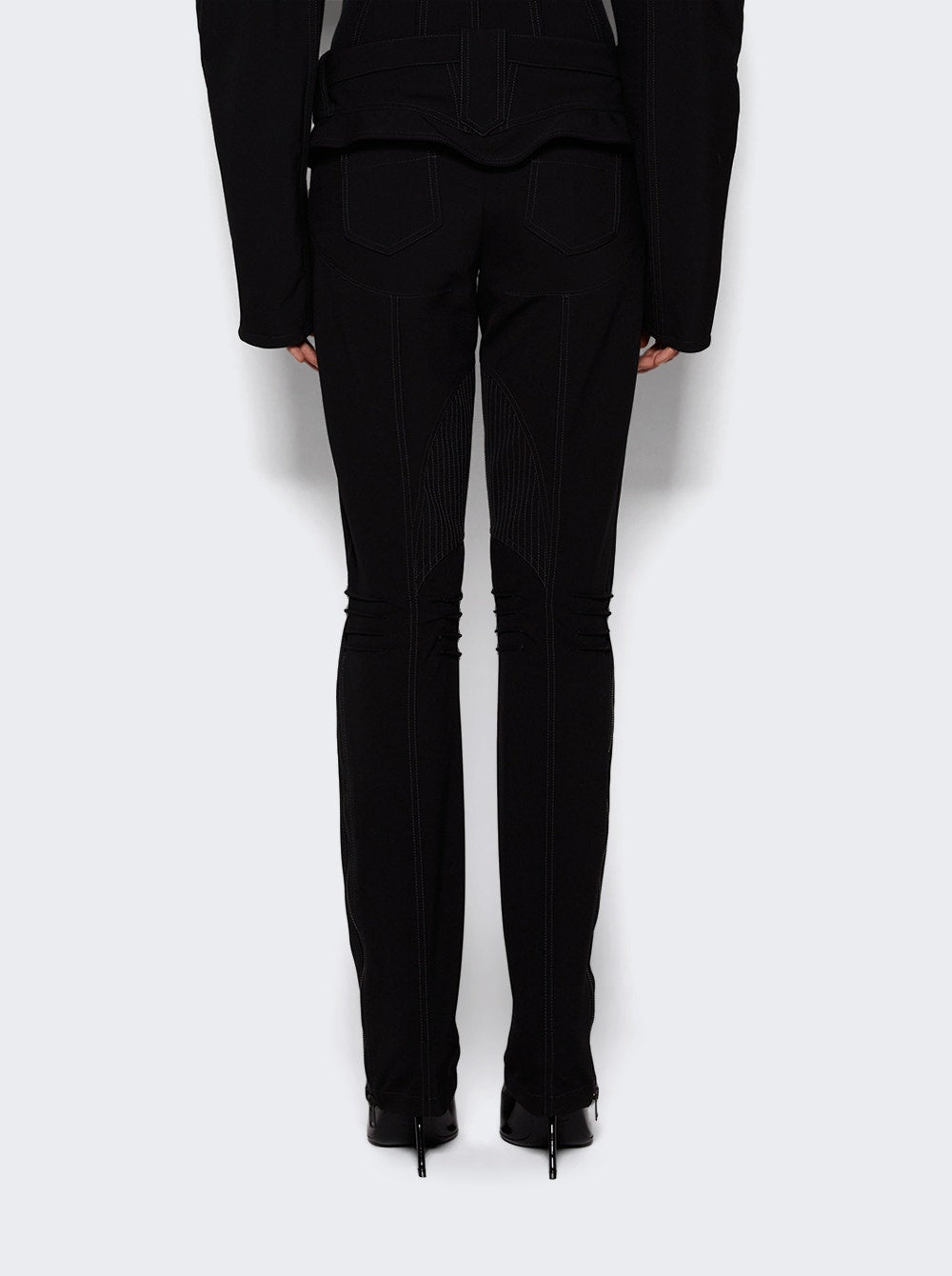 Women | Mugler | Zipped Scuba Pants | Black