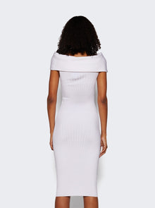 Women | Mugler | Off-shoulder Sculpting Dress Off-white | White