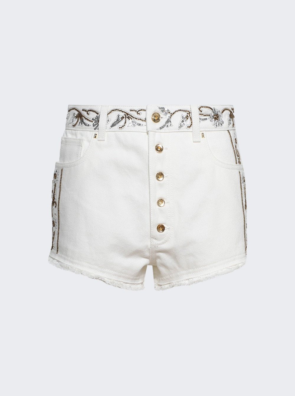 Rabanne | Embroidered Shorts Off | White