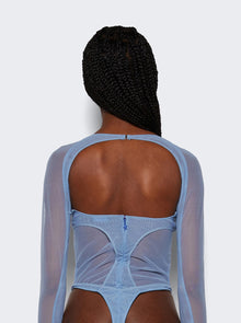 Women | Mugler | Multi Layer Bodysuit | Silver Blue