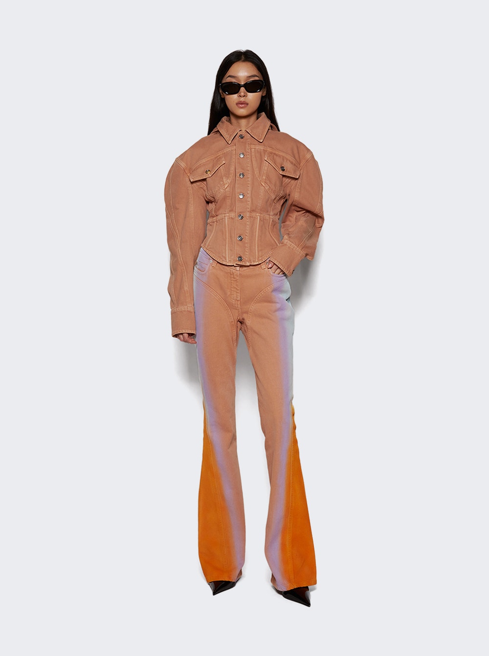 Women | Mugler | Flared Jeans & Orange Blue & Lilac