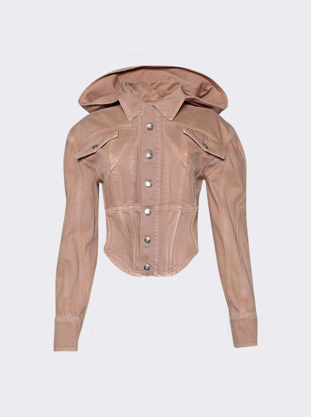 Women | Mugler | Corseted Denim Jacket | Beige