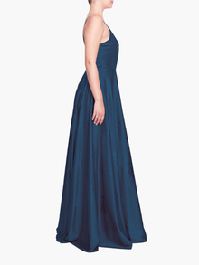 Matera Wrap Floral Gown | Dusty Blue