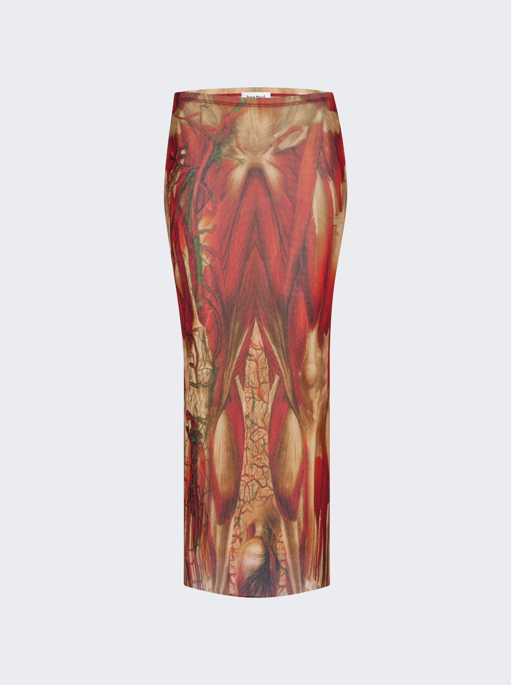 Women | Jean Paul Gaultier | Mesh Long Skirt | Red Écorché Print