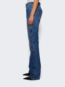 Women | Jean Paul Gaultier | Jeans With Lacing And Knee Bonding Detail | Vintage Blue