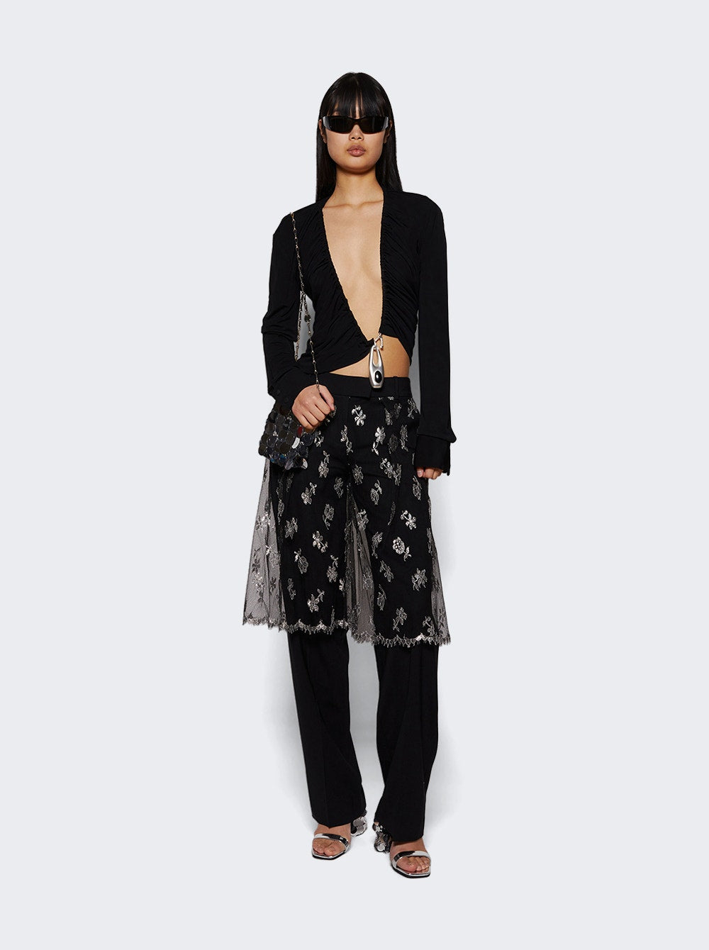 Women | Christopher Esber | Lace Sarong Trouser Black