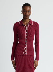 Ashlen Top | Cherry W/ Silence Trim