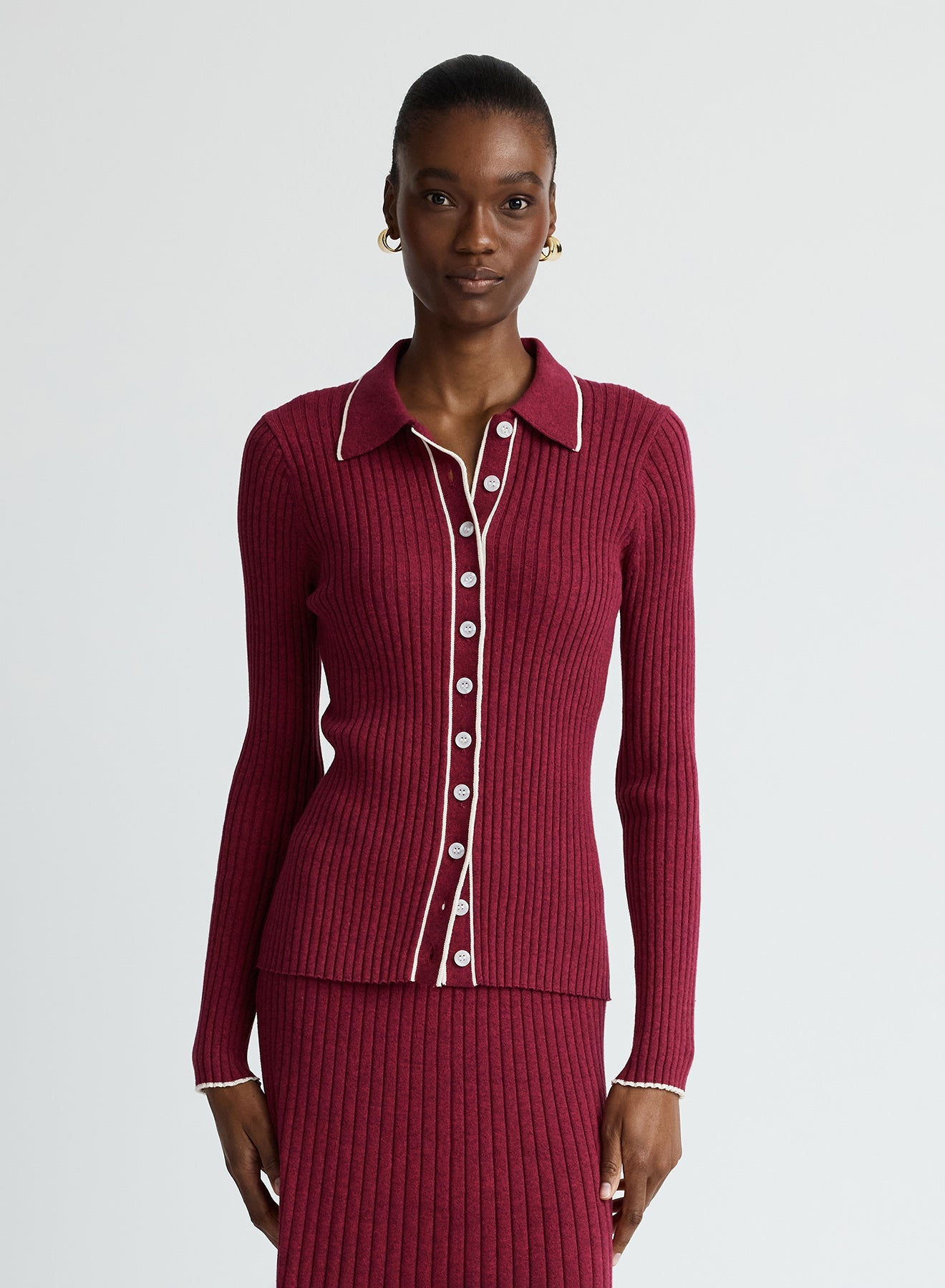 Ashlen Top | Cherry W/ Silence Trim